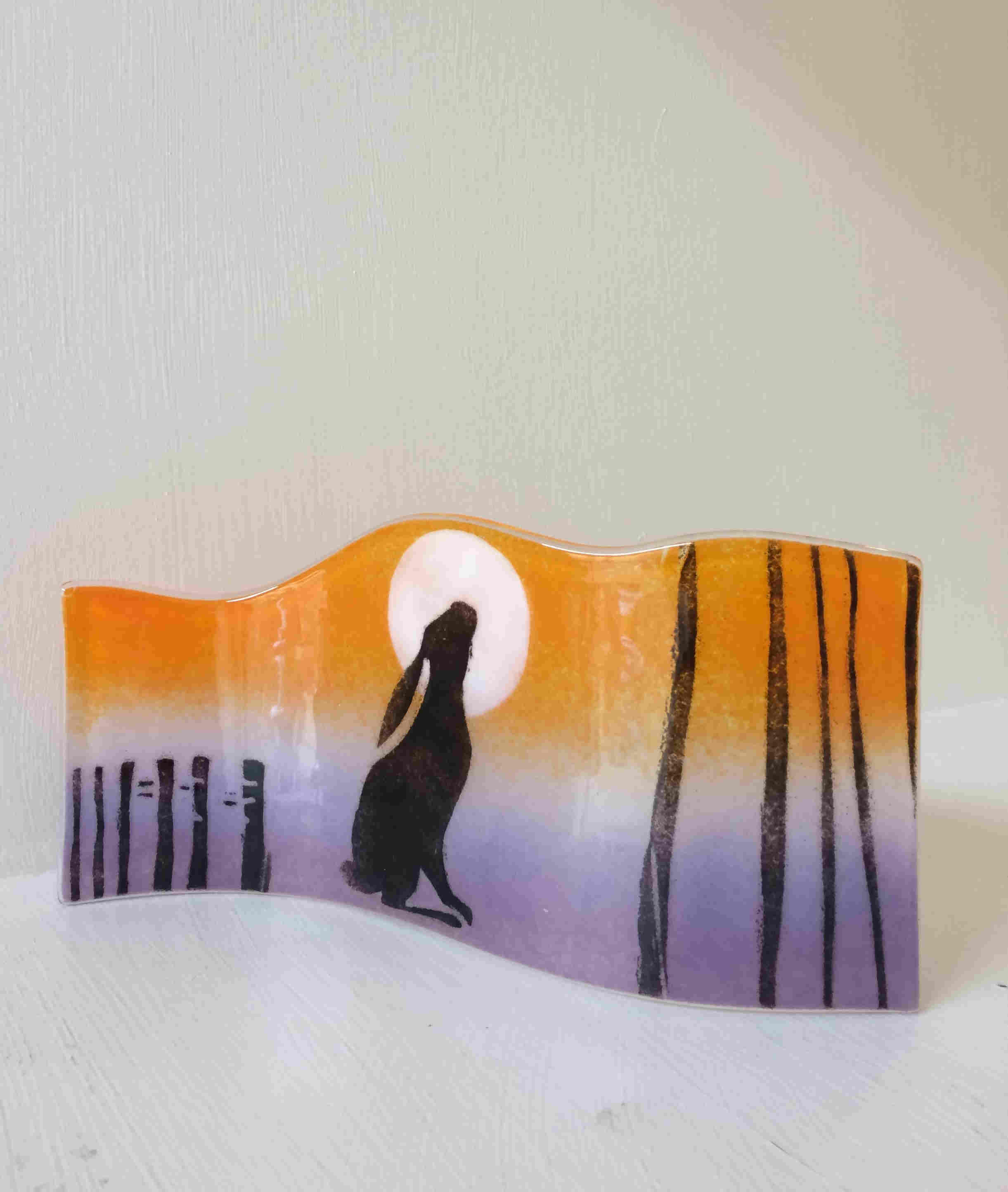 ''Sunset' Hare Panel' by artist Dorte Pape